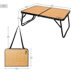AKTIVE - Table De Camping Pliante Effet Bambou, 60x40x25 Cm -Promos Camping Boutique aktive table de camping pliante effet bambou 60x40x25 cm 3