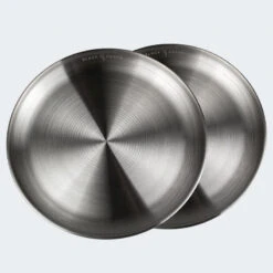 Assiette Plate De Camping | Diamètre Env. 23 Cm | Acier Inox | 2 Assiettes -Promos Camping Boutique assiette plate de camping diametre env 23 cm acier inox 2 assiettes 3