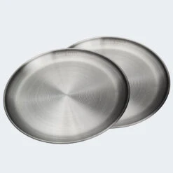Assiette Plate De Camping | Diamètre Env. 23 Cm | Acier Inox | 2 Assiettes -Promos Camping Boutique assiette plate de camping diametre env 23 cm acier inox 2 assiettes 4