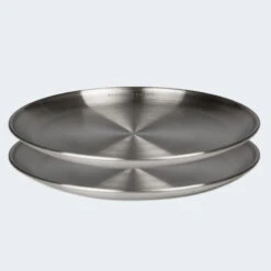 Assiette Plate De Camping | Diamètre Env. 23 Cm | Acier Inox | 2 Assiettes -Promos Camping Boutique assiette plate de camping diametre env 23 cm acier inox 2 assiettes 5