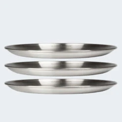Assiette Plate De Camping | Diamètre Env. 23 Cm | Acier Inox | 3 Assiettes -Promos Camping Boutique assiette plate de camping diametre env 23 cm acier inox 3 assiettes 6