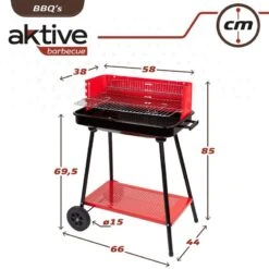 Barbecue Portable Au Charbon De Bois Pour 4 Niveaux Aktive -Promos Camping Boutique barbecue portable au charbon de bois pour 4 niveaux aktive 5