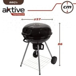 Barbecue Portable Rond Au Charbon De Bois Avec Couvercle Aktive -Promos Camping Boutique barbecue portable rond au charbon de bois avec couvercle aktive 6