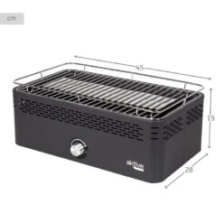 Barbecue Rectangulaire Noir De Table Sans Fumée 45x28x19 Cm Aktive -Promos Camping Boutique barbecue rectangulaire noir de table sans fumee 45x28x19 cm aktive 3