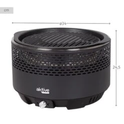 Barbecue Rond Noir Sans Fumée 2 En 1 Ø34 Cm Aktive -Promos Camping Boutique barbecue rond noir sans fumee 2 en 1 o34 cm aktive 3