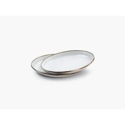 Barebones Assiettes Et Plateaux En émail - 2 Pièces - Coquille D'Oeuf