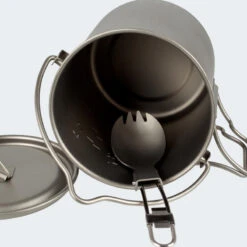 Batterie De Cuisine De Camping Set | Casseroles + Fourchette/Cuillère | Titane -Promos Camping Boutique batterie de cuisine de camping set casseroles fourchettecuillere titane 2