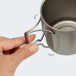 Batterie De Cuisine De Camping Set | Casseroles + Fourchette/Cuillère | Titane -Promos Camping Boutique batterie de cuisine de camping set casseroles fourchettecuillere titane 5