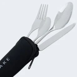 Couverts De Camping Set | Fourchette, Couteau, 2 Cuillères | Incl. Sac | Acier -Promos Camping Boutique couverts de camping set fourchette couteau 2 cuilleres incl sac acier 3