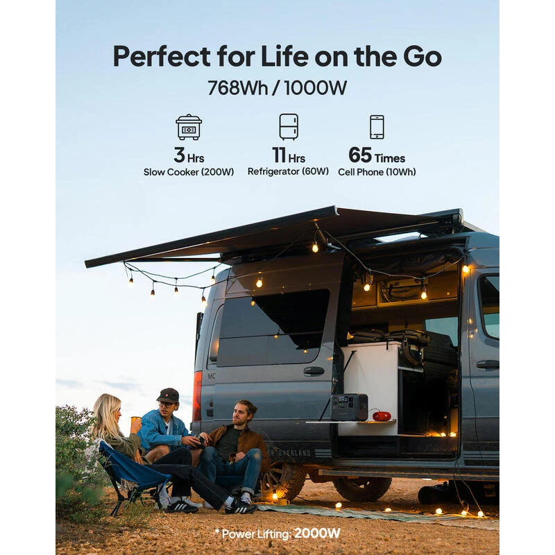 Kit Générateur Solaire BLUETTI AC70+PV120, 768Wh/1000W LiFePO4 Pour Le Camping 4 Kit Générateur Solaire BLUETTI AC70+PV120, 768Wh/1000W LiFePO4 Pour Le Camping – Image 2