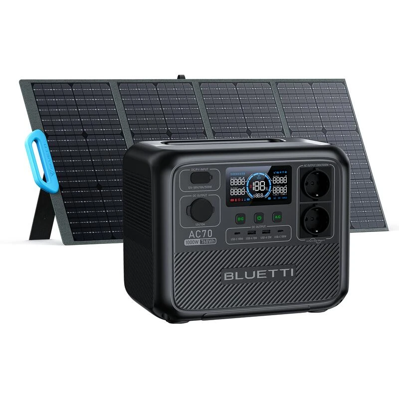 Kit Générateur Solaire BLUETTI AC70+PV120, 768Wh/1000W LiFePO4 Pour Le Camping 3 Kit Générateur Solaire BLUETTI AC70+PV120, 768Wh/1000W LiFePO4 Pour Le Camping