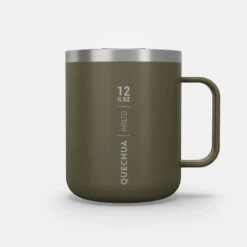 Quechua Mug MH500 Isotherme (double Paroi Inox) Camp Du Randonneur 0,38L Kaki -Promos Camping Boutique mug mh500 isotherme double paroi inox camp du randonneur 038l kaki 8