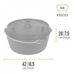 Petromax Dutch Oven FT12-12QT - Sans Pieds -Promos Camping Boutique petromax dutch oven ft12 12qt sans pieds 2