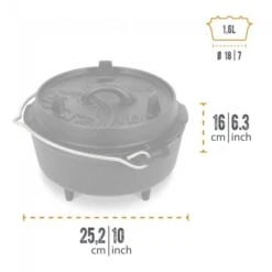 Petromax Dutch Oven FT3-3QT (avec Pieds) Et Levier De Couvercle -Promos Camping Boutique petromax dutch oven ft3 3qt avec pieds et levier de couvercle 2
