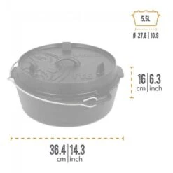 Petromax Dutch Oven FT6-6QT - Sans Pieds 9 Petromax Dutch Oven FT6-6QT - Sans Pieds -Promos Camping Boutique petromax dutch oven ft6 6qt sans pieds 2