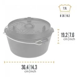 Petromax Dutch Oven FT9-9QT (Sans Pieds) Set - Poêle + Levier De Couvercle + -Promos Camping Boutique petromax dutch oven ft9 9qt sans pieds set poele levier de couvercle 2