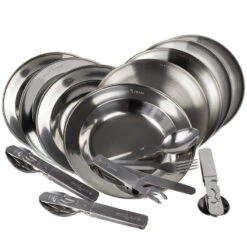 Set Couverts De Camping Et Assiette Creuse & Plate | 4 Personnes