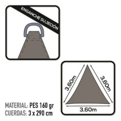 Store à Voile Triangulaire Aktive Garden Gris Anthracite -Promos Camping Boutique store a voile triangulaire aktive garden gris anthracite 2