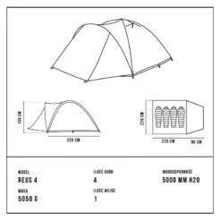 Tente De Camping - Alpinus REUS 4 - 4 Places -Promos Camping Boutique tente de camping alpinus reus 4 4 places 2