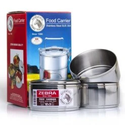 Zebra Porte-nourriture En Acier Inoxydable 12cm X 3 Couches -Promos Camping Boutique zebra porte nourriture en acier inoxydable 12cm x 3 couches 2